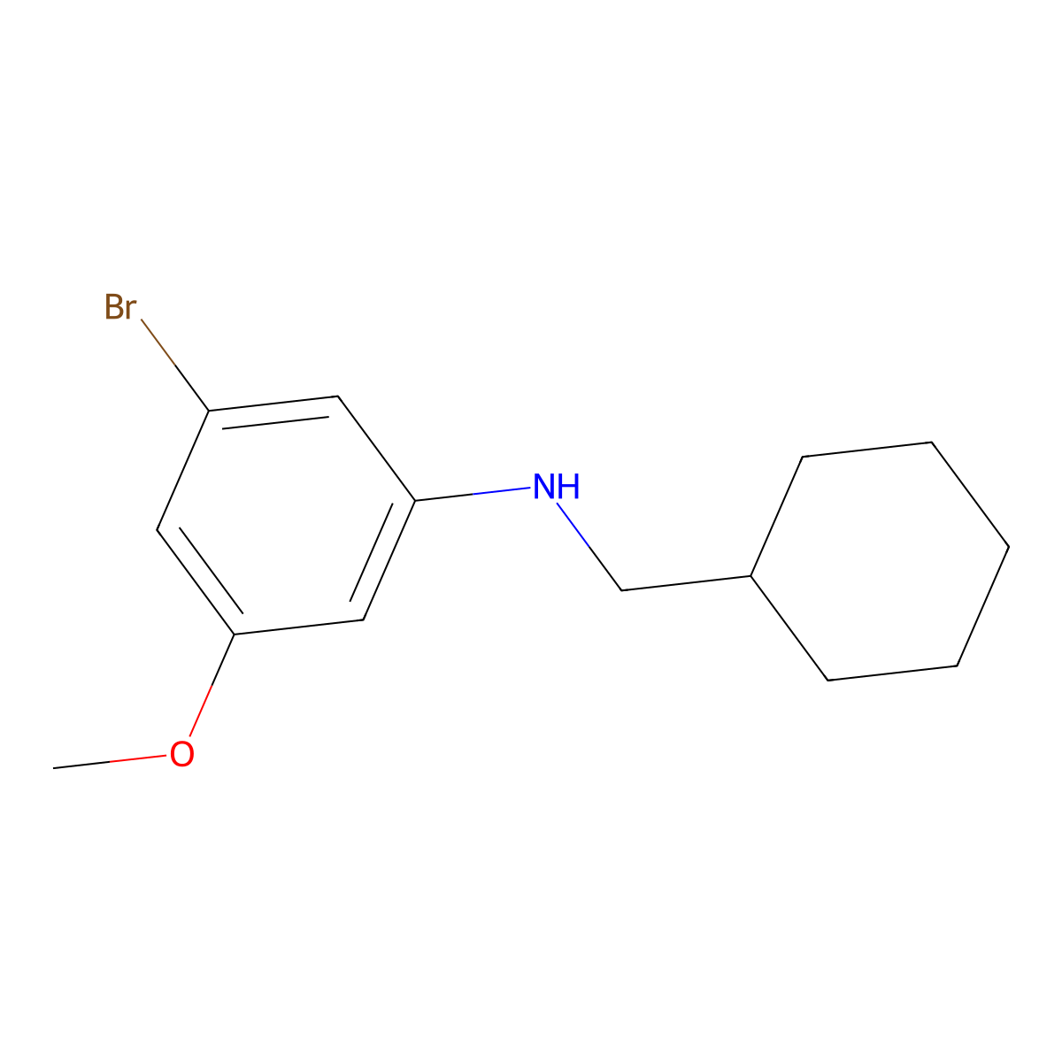 3-Bromo-N-(cyclohexylmethyl)-5-methoxyaniline molecular structure, CAS 1557691-30-1
