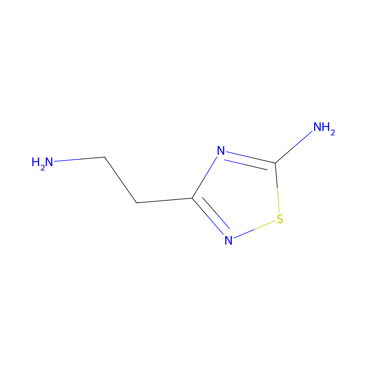 3-(2-Aminoethyl)-1,2,4-thiadiazol-5-amine molecular structure, CAS 1557696-31-7