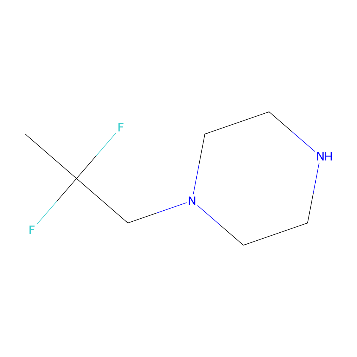 1-(2,2-Difluoropropyl)piperazine molecular structure, CAS 1557697-43-4