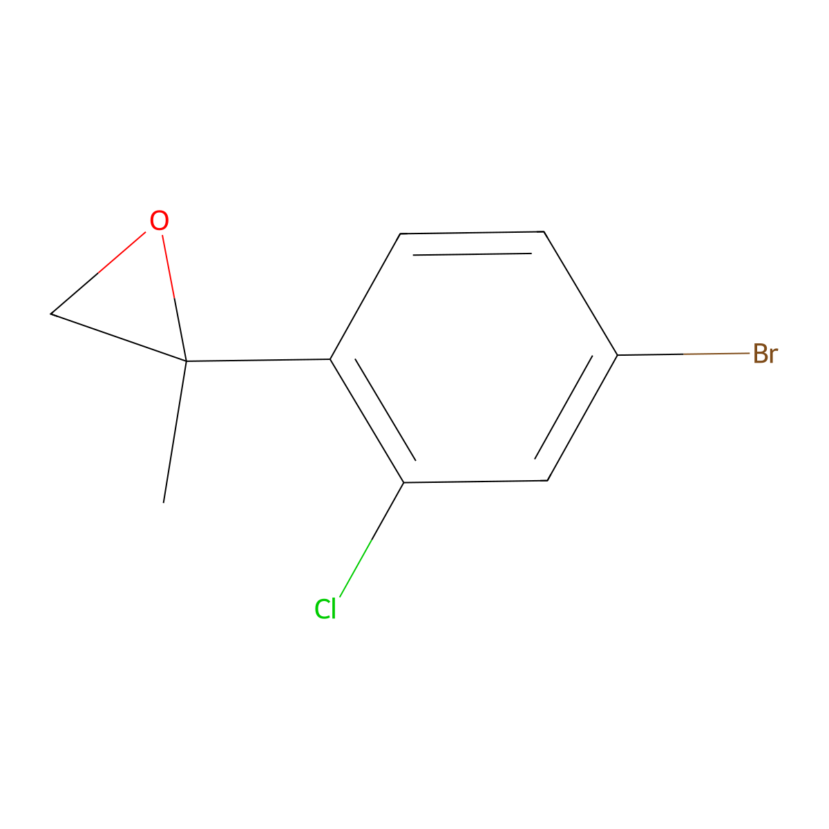 2-(4-Bromo-2-chlorophenyl)-2-methyloxirane molecular structure, CAS 1557729-73-3