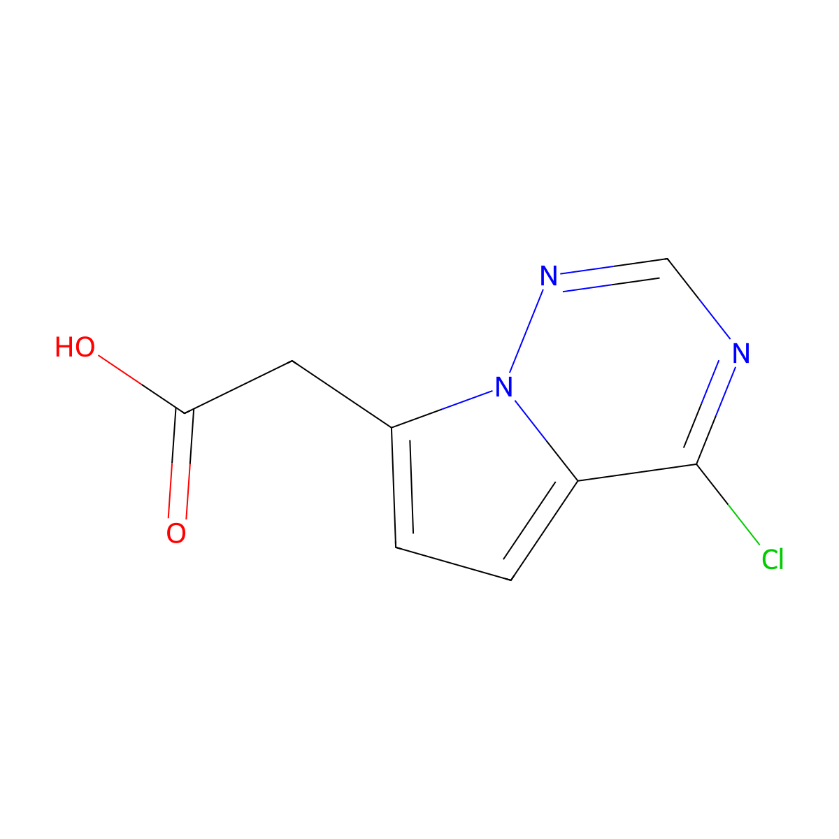 2-{4-Chloropyrrolo[2,1-f][1,2,4]triazin-7-yl}acetic acid molecular structure, CAS 1557731-75-5