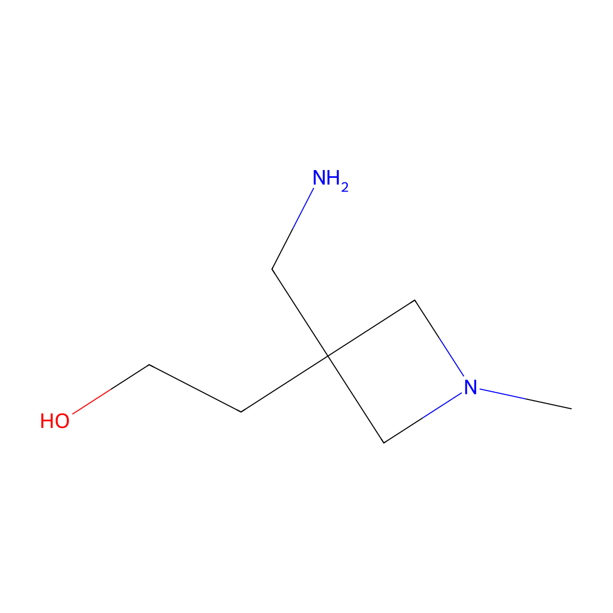 2-[3-(Aminomethyl)-1-methylazetidin-3-yl]ethan-1-ol molecular structure, CAS 1557731-88-0