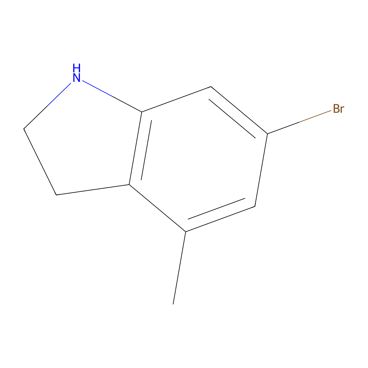 6-Bromo-4-methylindoline molecular structure, CAS 1557732-35-0
