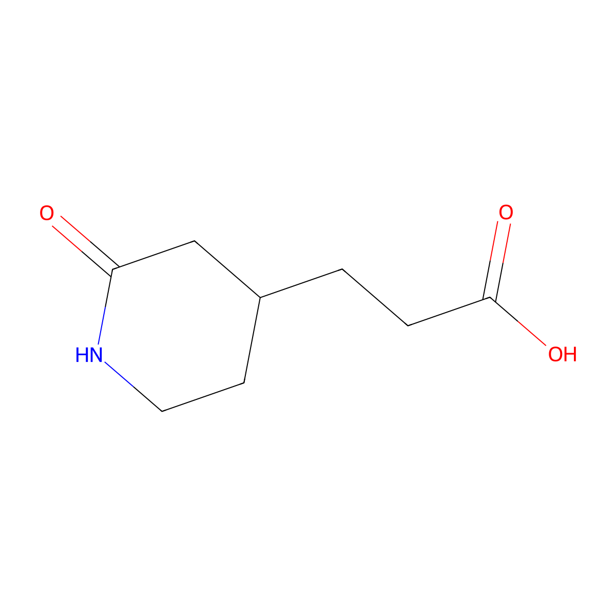3-(2-Oxopiperidin-4-yl)propanoic acid molecular structure, CAS 1557735-97-3