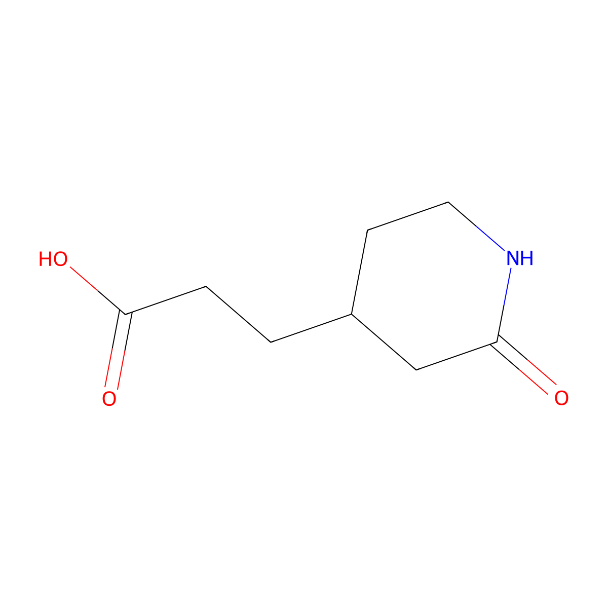 3-(2-Oxopiperidin-4-yl)propanoic acid molecular structure, CAS 1557735-97-3
