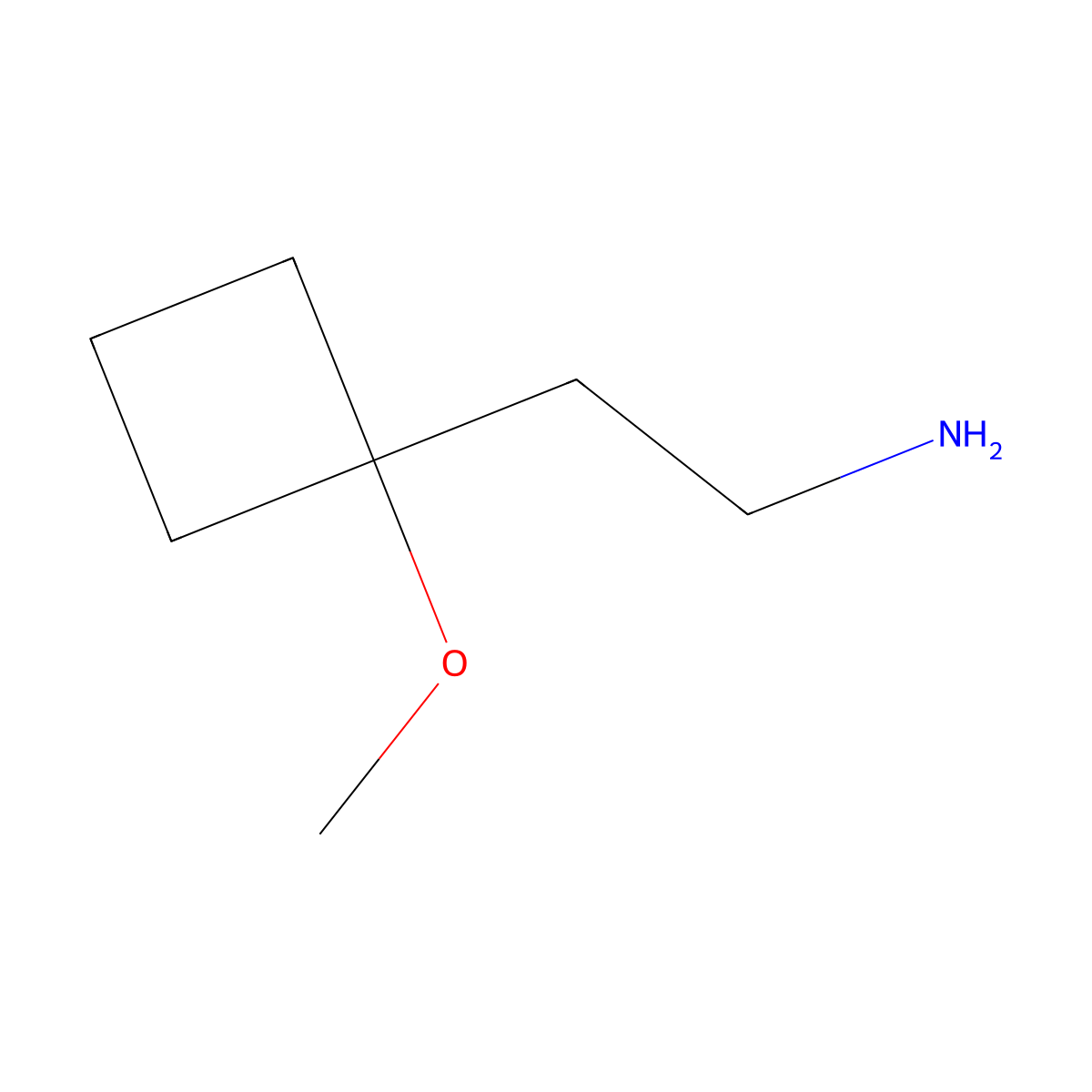 2-(1-Methoxycyclobutyl)ethan-1-amine molecular structure, CAS 1557736-44-3