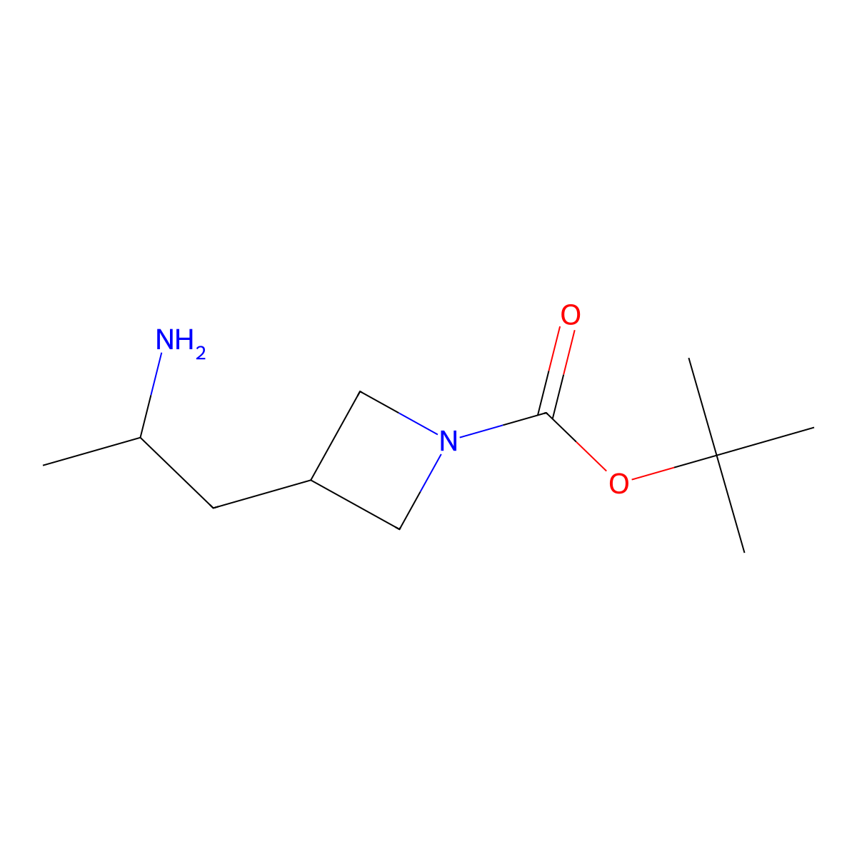 tert-Butyl 3-(2-aminopropyl)azetidine-1-carboxylate molecular structure, CAS 1557741-13-5