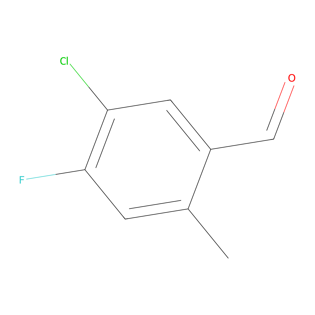 5-Chloro-4-fluoro-2-methylbenzaldehyde molecular structure, CAS 1557745-64-8
