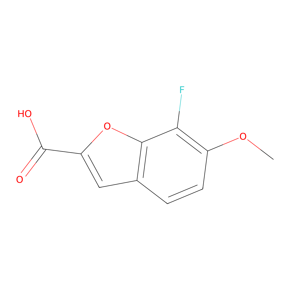 7-Fluoro-6-methoxy-1-benzofuran-2-carboxylic acid molecular structure, CAS 1557773-45-1
