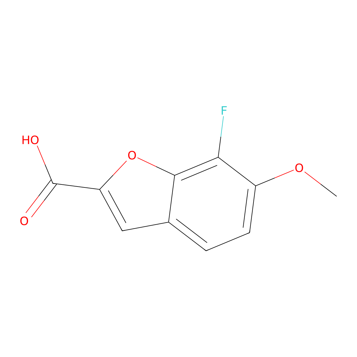 7-Fluoro-6-methoxy-1-benzofuran-2-carboxylic acid molecular structure, CAS 1557773-45-1