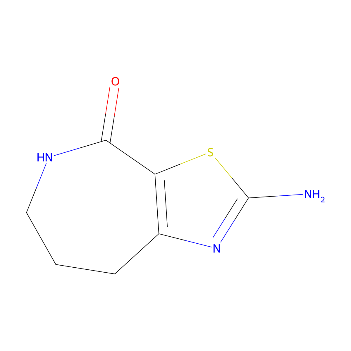 2-amino-4H,5H,6H,7H,8H-(1,3)thiazolo(5,4-c)azepin-4-one molecular structure, CAS 155778-36-2