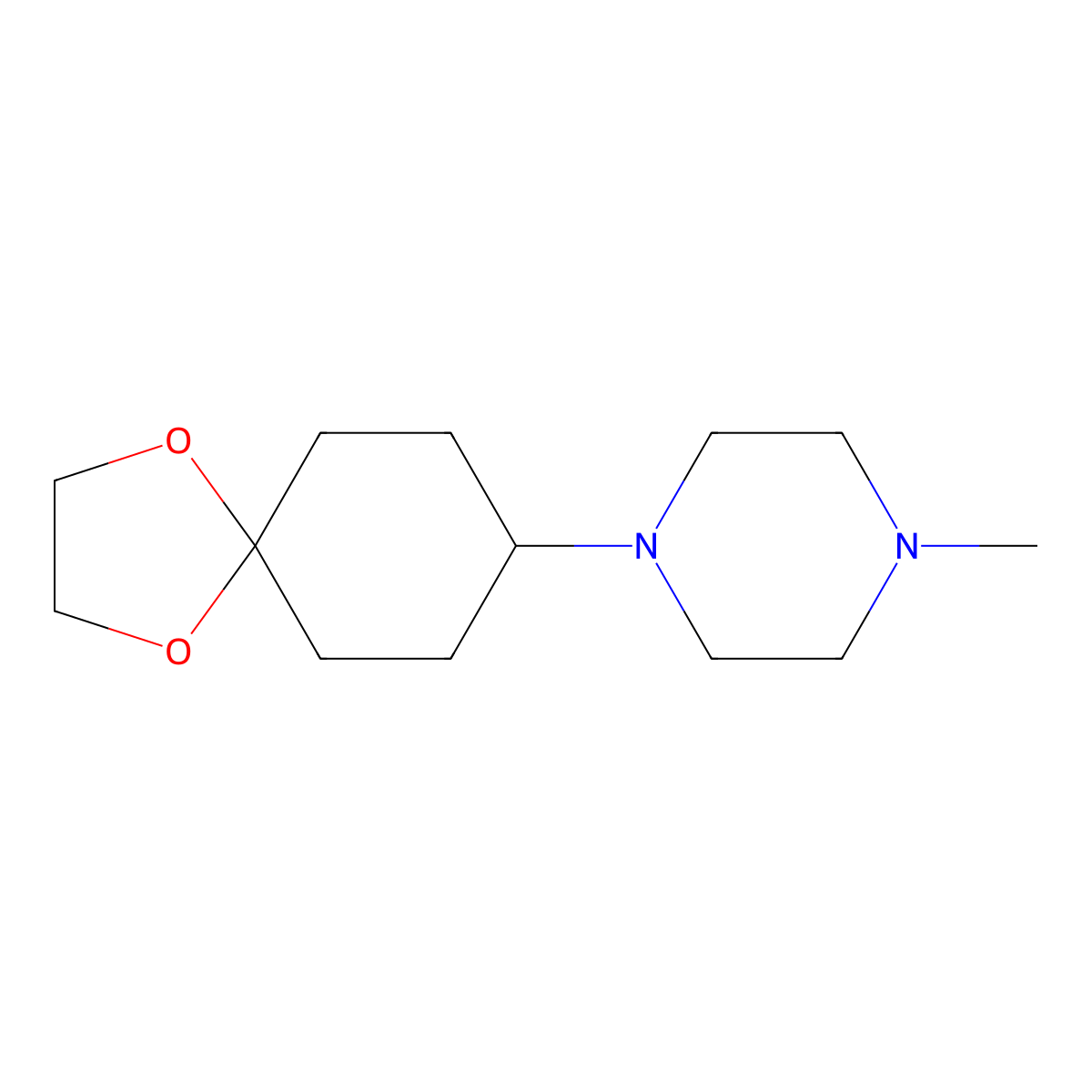 1-Methyl-4-(1,4-dioxaspiro[4.5]decan-8-yl)piperazine molecular structure, CAS 155778-83-9