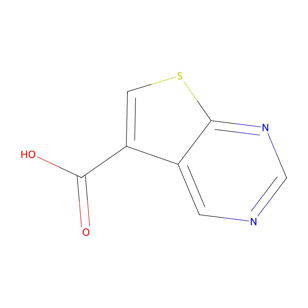 Thieno[2,3-d]pyrimidine-5-carboxylic acid molecular structure, CAS 1557780-28-5