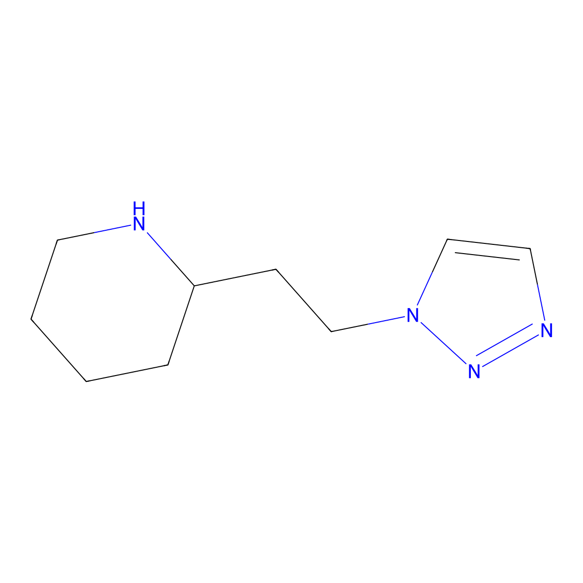 2-[2-(1H-1,2,3-Triazol-1-yl)ethyl]piperidine molecular structure, CAS 1557780-76-3
