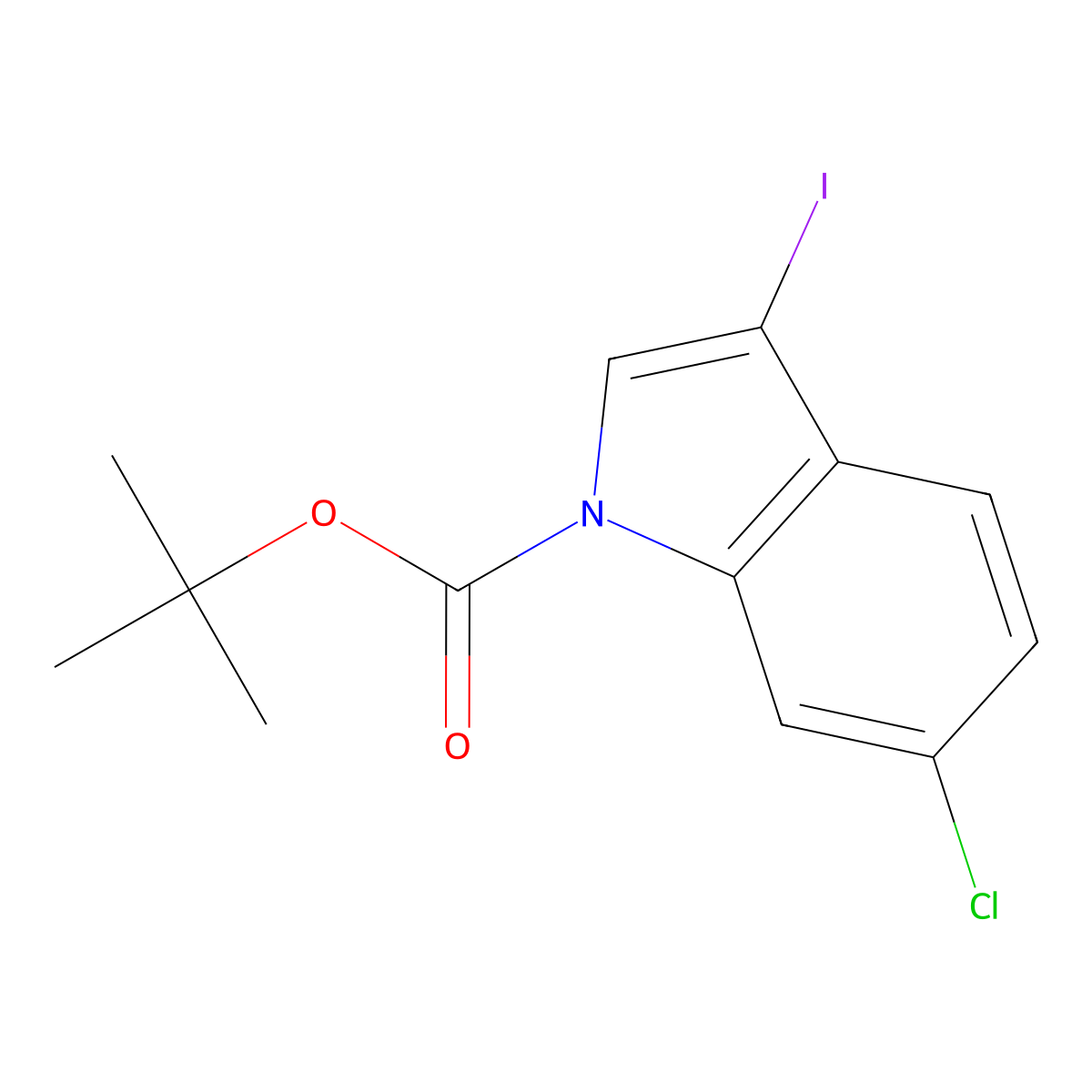 tert-Butyl 6-chloro-3-iodo-1H-indole-1-carboxylate molecular structure, CAS 1557780-95-6