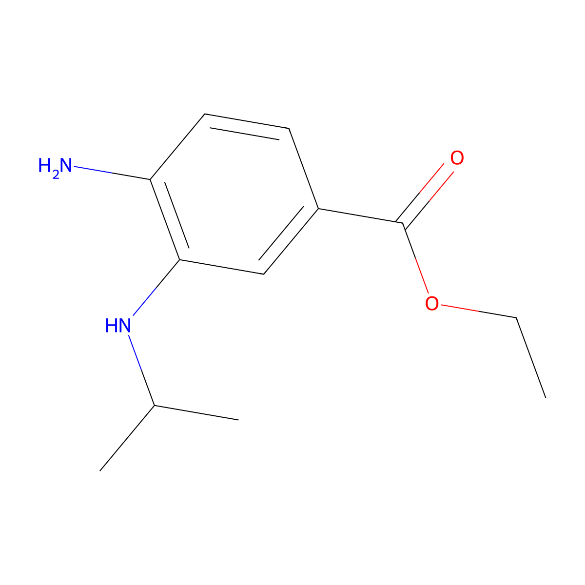 Ethyl 4-amino-3-((propan-2-yl)amino)benzoate molecular structure, CAS 1557797-41-7
