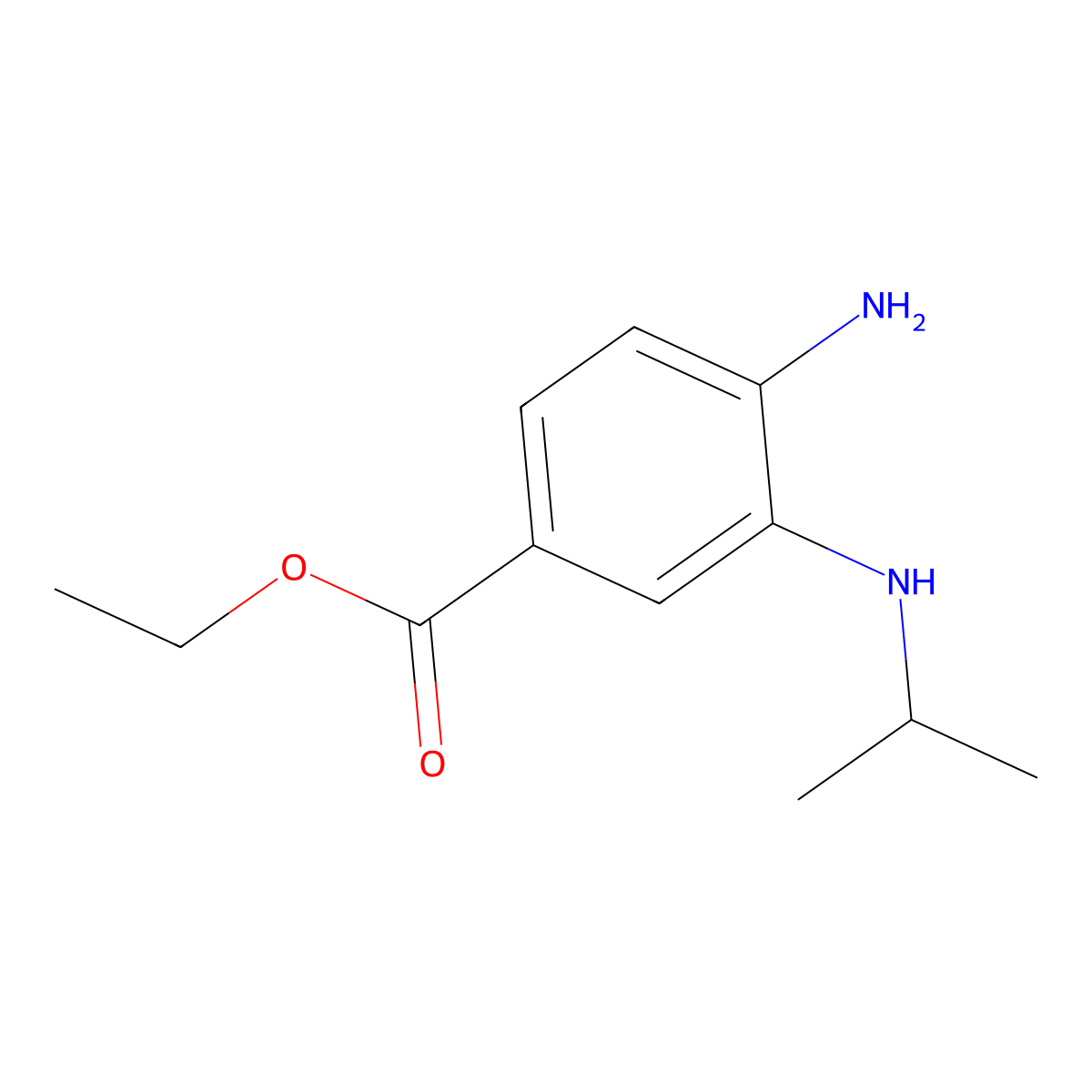 Ethyl 4-amino-3-((propan-2-yl)amino)benzoate molecular structure, CAS 1557797-41-7