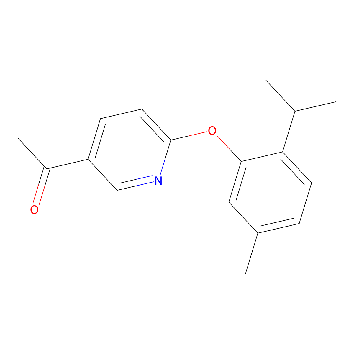 5-Acetyl-2-(2-isopropyl-5-methylphenoxy) pyridine molecular structure, CAS 1557799-31-1
