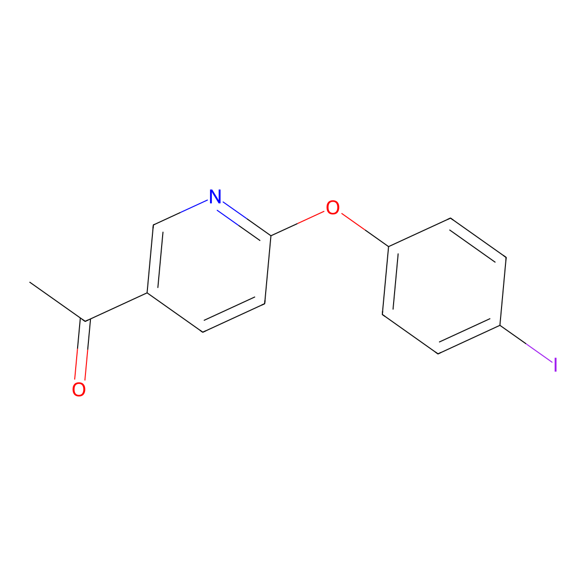5-Acetyl-2-(4-iodophenoxy) pyridine molecular structure, CAS 1557799-55-9