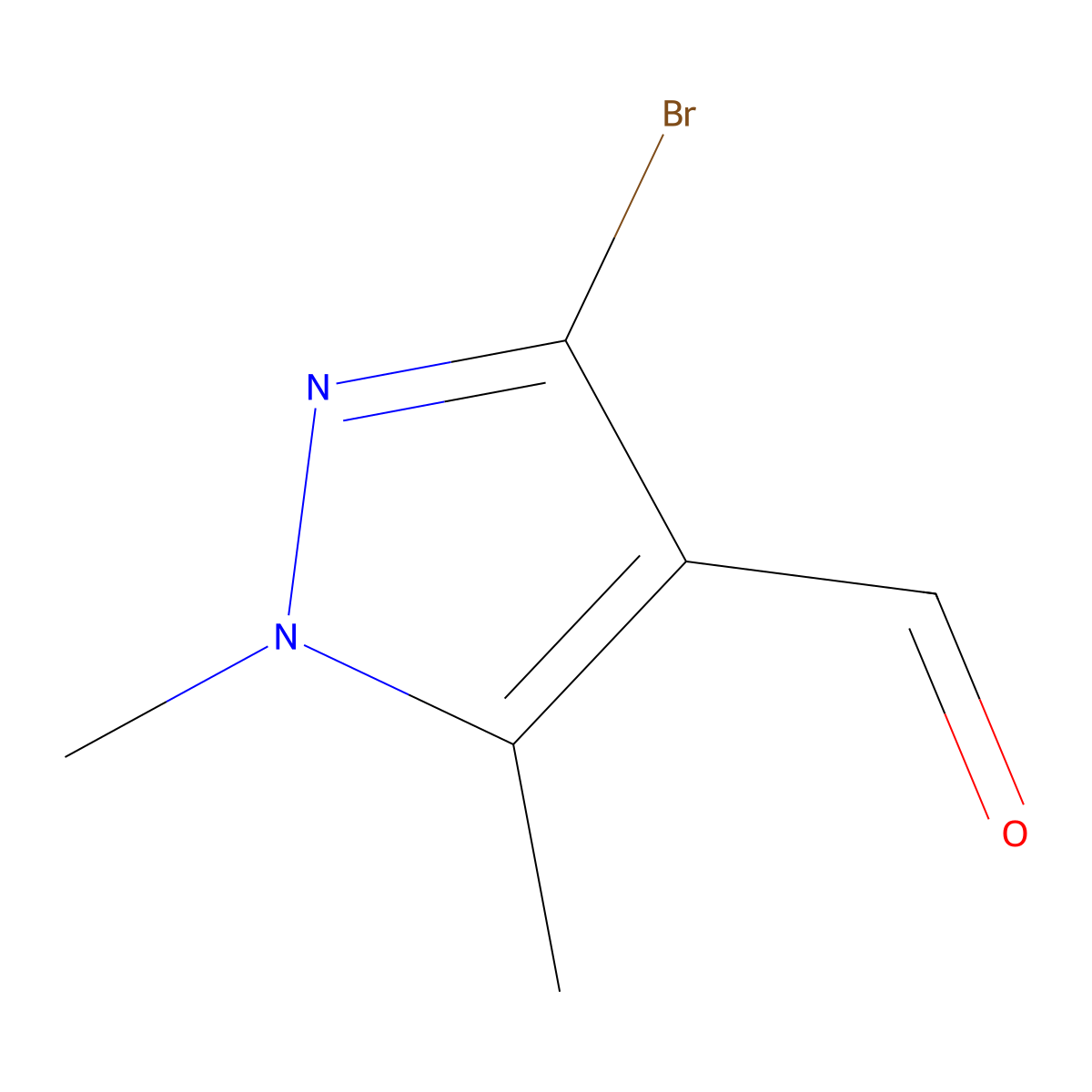 3-bromo-1,5-dimethyl-1H-pyrazole-4-carbaldehyde molecular structure, CAS 1557804-67-7