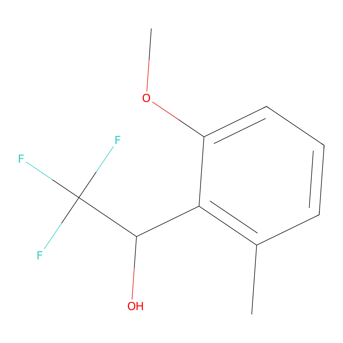 2,2,2-Trifluoro-1-(2-methoxy-6-methylphenyl)ethan-1-ol molecular structure, CAS 1557807-50-7