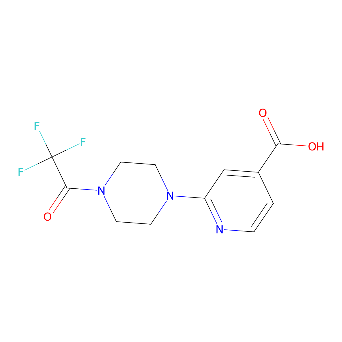 2-[4-(Trifluoroacetyl)piperazin-1-yl]pyridine-4-carboxylic acid molecular structure, CAS 1557811-50-3