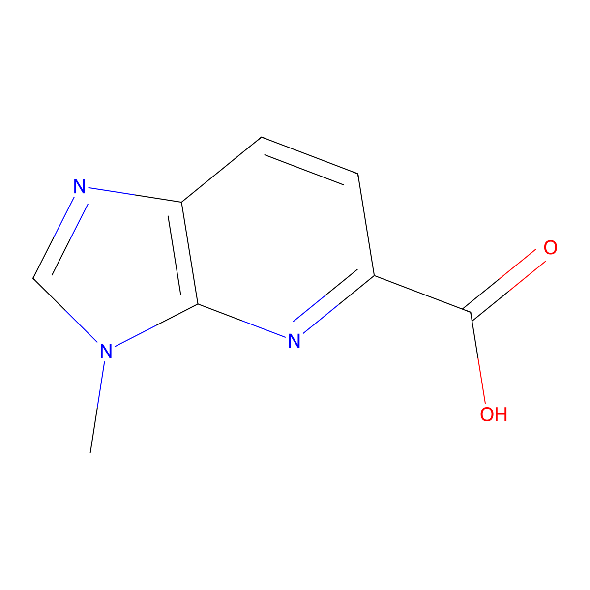 3-methyl-3H-imidazo(4,5-b)pyridine-5-carboxylic acid molecular structure, CAS 1557814-92-2