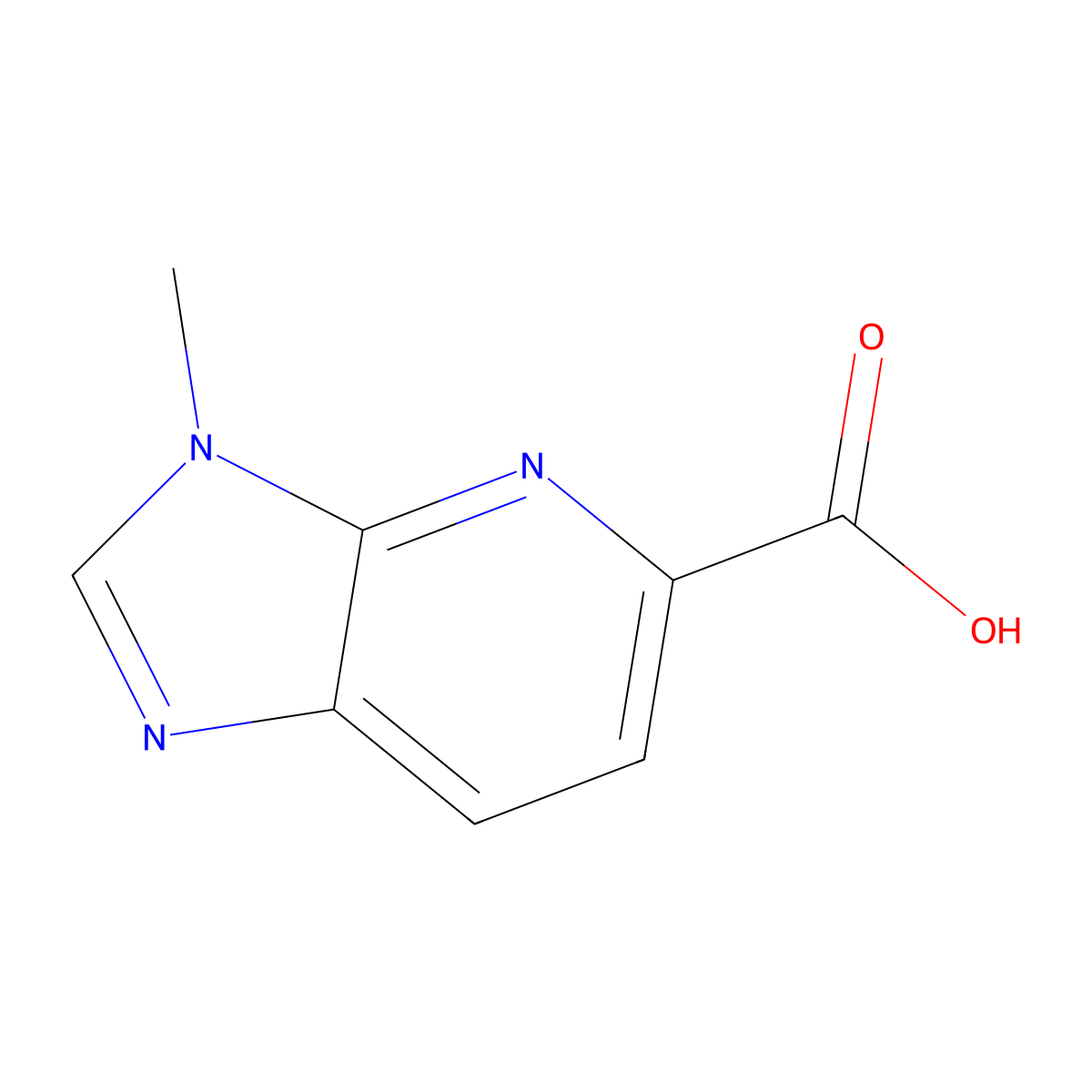 3-methyl-3H-imidazo(4,5-b)pyridine-5-carboxylic acid molecular structure, CAS 1557814-92-2