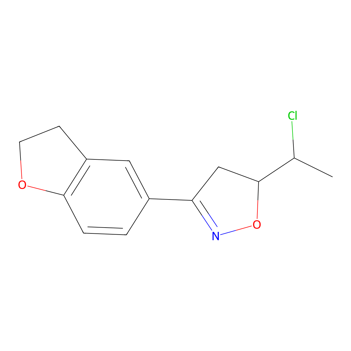 5-(1-Chloroethyl)-3-(2,3-dihydro-1-benzofuran-5-yl)-4,5-dihydro-1,2-oxazole molecular structure, CAS 1557826-46-6