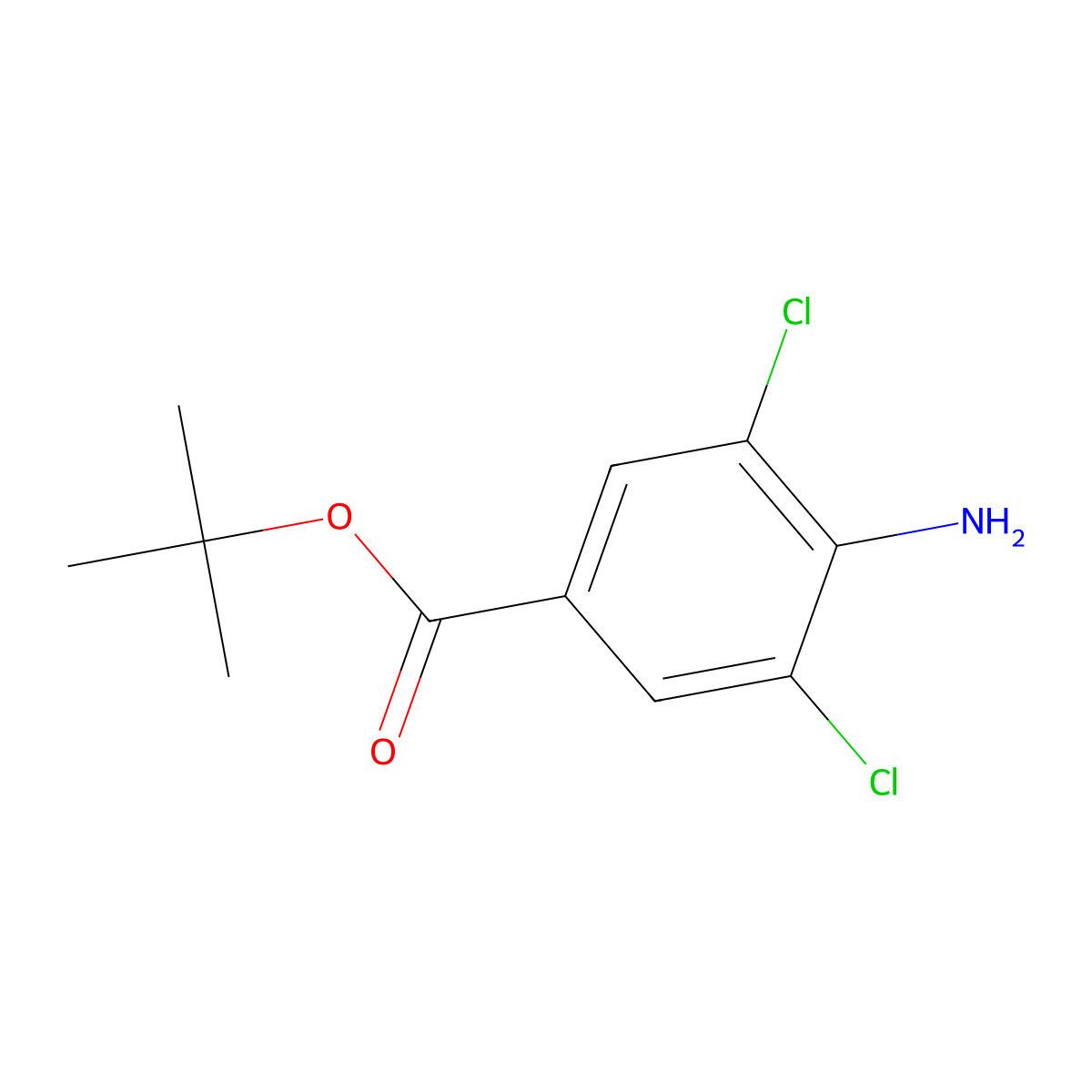 Tert-butyl 4-amino-3,5-dichlorobenzoate molecular structure, CAS 1557836-20-0
