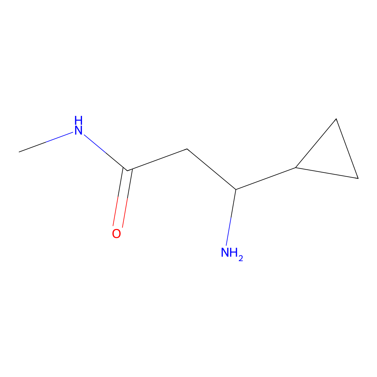 3-amino-3-cyclopropyl-N-methylpropanamide molecular structure, CAS 1557837-02-1