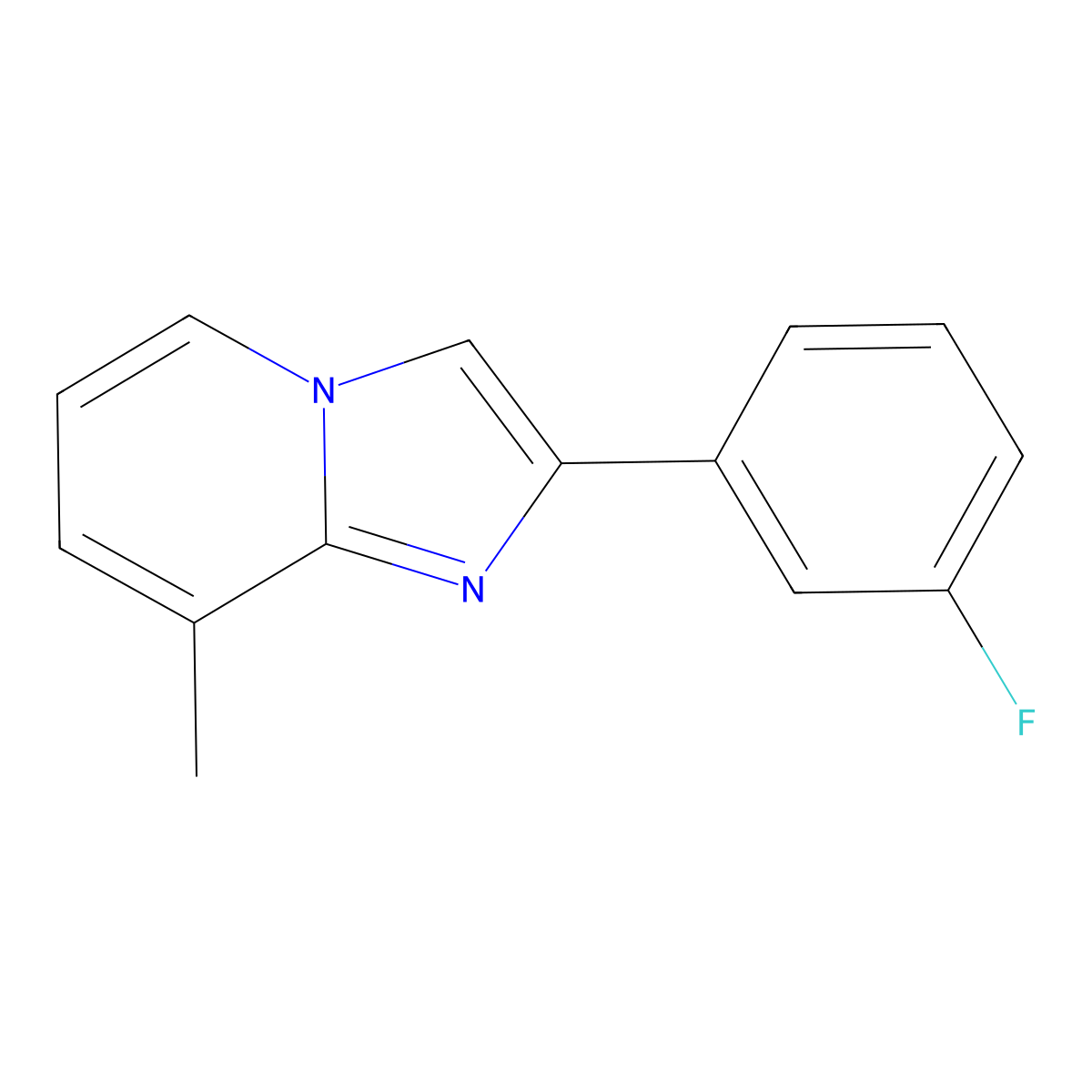 2-(3-Fluorophenyl)-8-methylimidazo[1,2-a]pyridine molecular structure, CAS 1557841-13-0