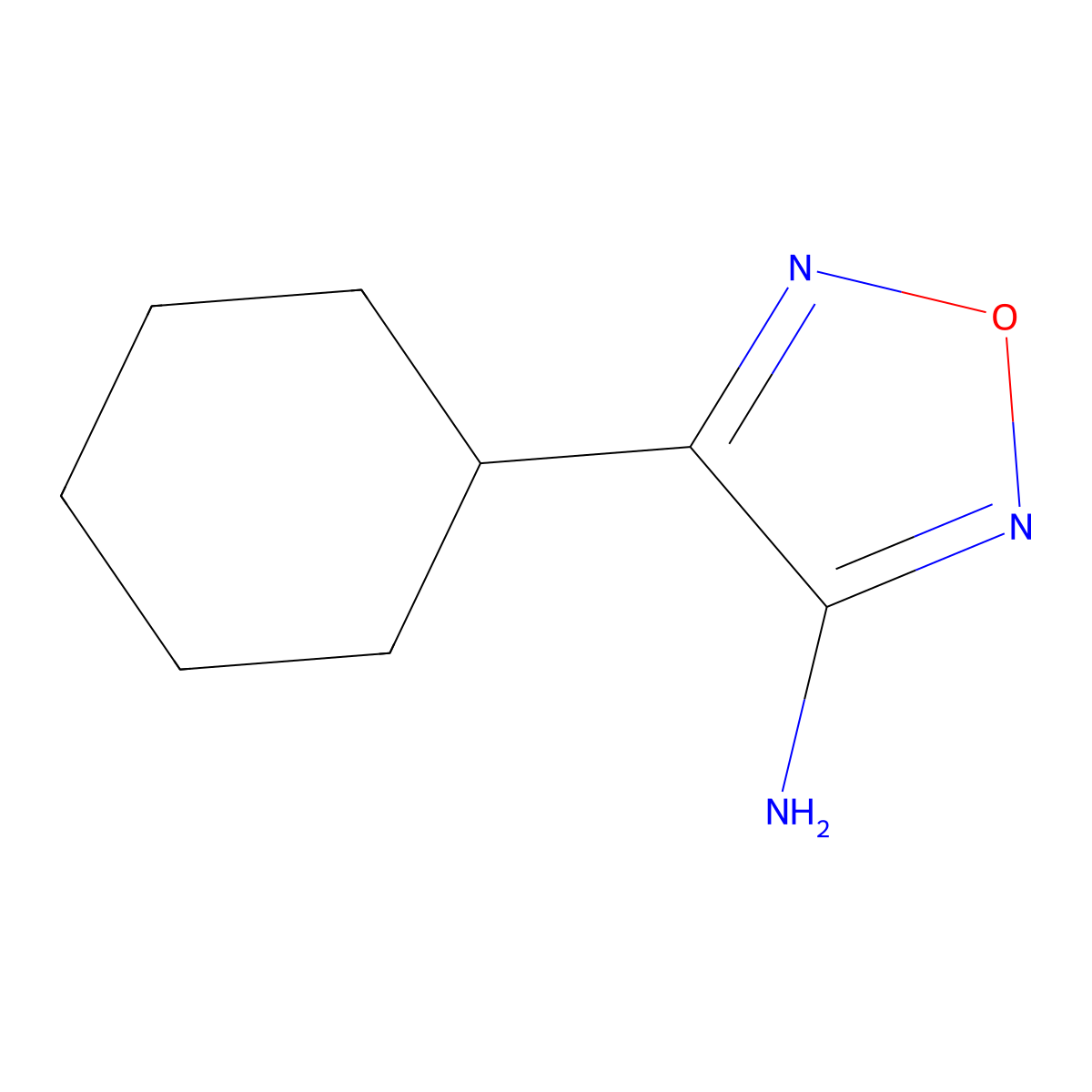 4-Cyclohexyl-1,2,5-oxadiazol-3-amine molecular structure, CAS 1557843-76-1