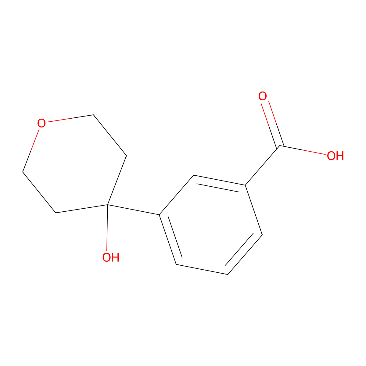 3-(4-Hydroxyoxan-4-yl)benzoic acid molecular structure, CAS 1557848-85-7