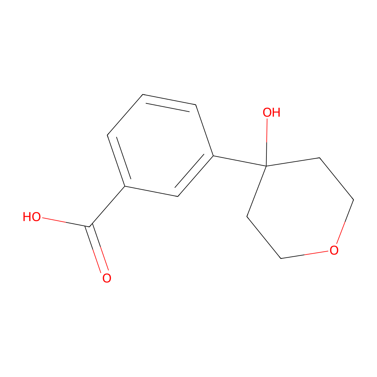 3-(4-Hydroxyoxan-4-yl)benzoic acid molecular structure, CAS 1557848-85-7