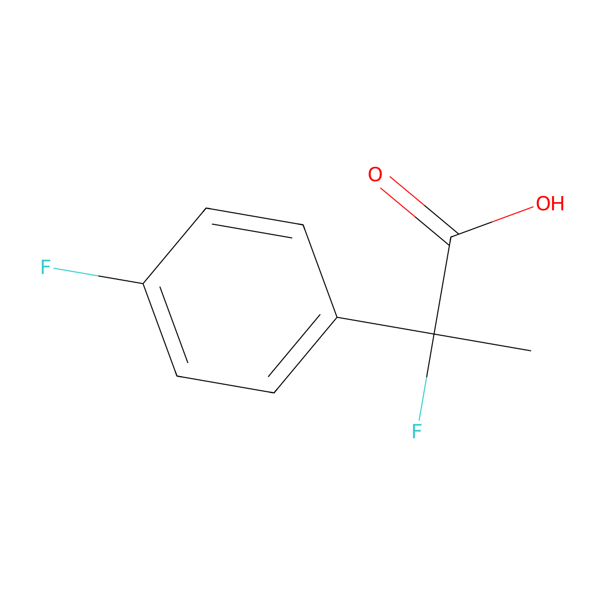 2-Fluoro-2-(4-fluorophenyl)propanoic acid molecular structure, CAS 1557849-94-1