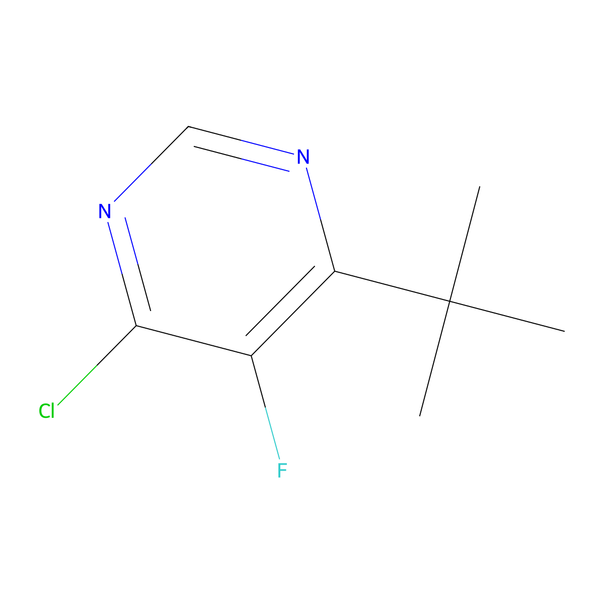 4-Tert-butyl-6-chloro-5-fluoropyrimidine molecular structure, CAS 1557855-64-7