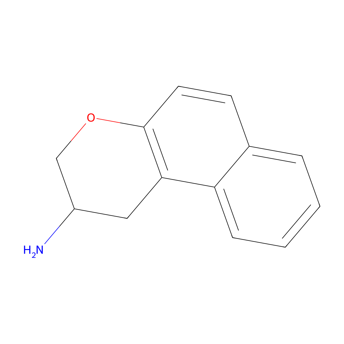 1H,2H,3H-Naphtho[2,1-b]pyran-2-amine molecular structure, CAS 155787-69-2
