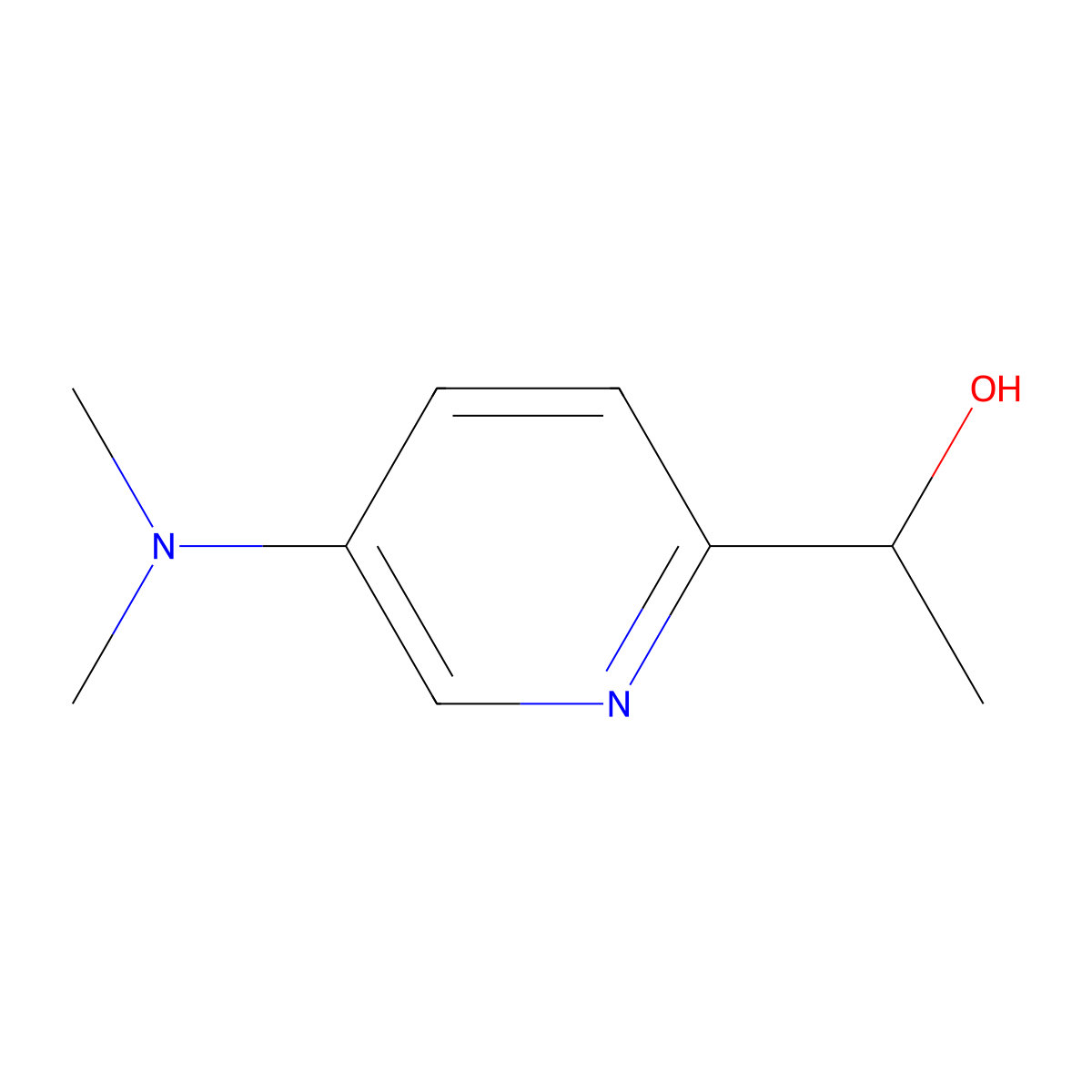 1-[5-(Dimethylamino)pyridin-2-yl]ethan-1-ol molecular structure, CAS 1557879-32-9