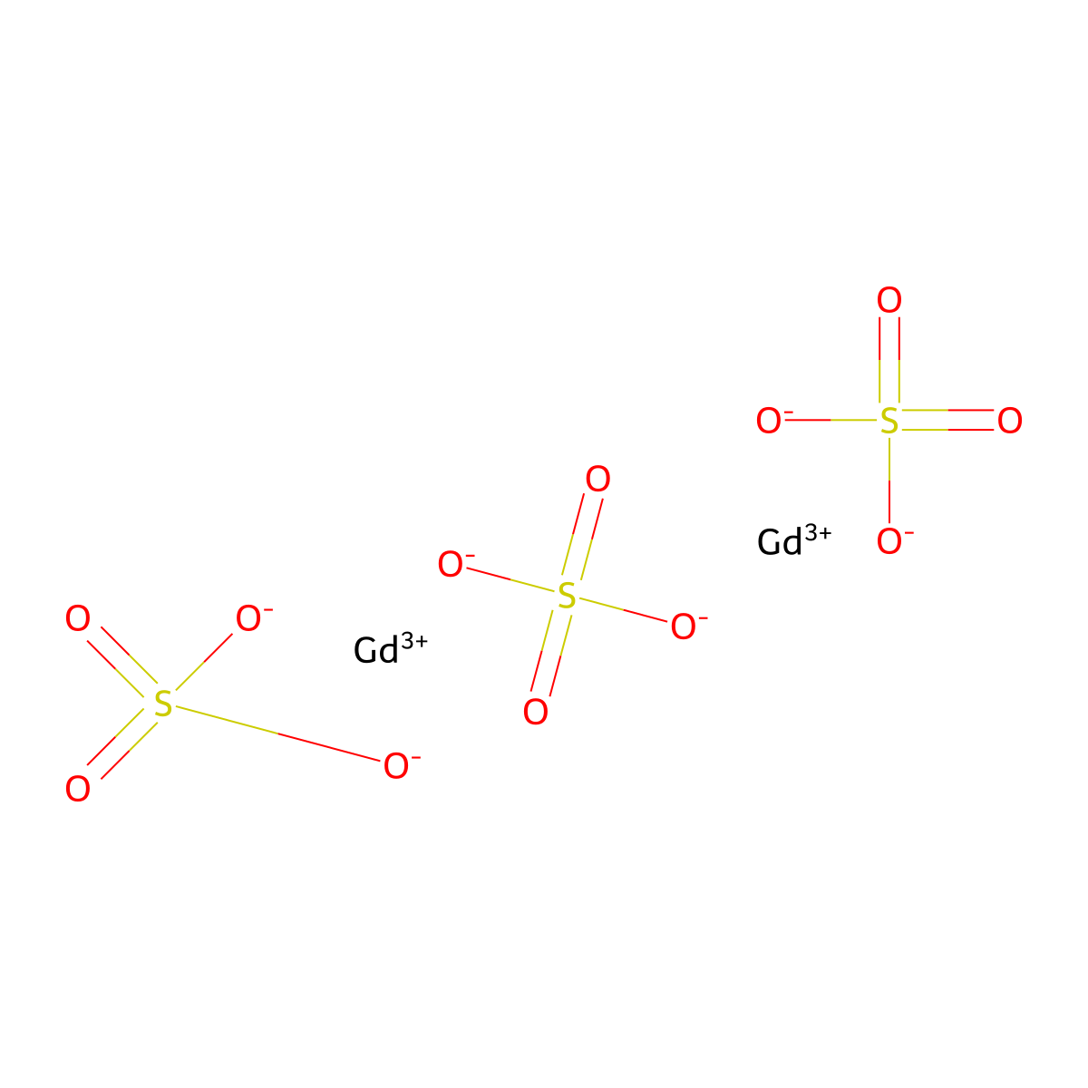 Sulfuric acid, gadolinium(3+) salt (3:2) molecular structure, CAS 155788-75-3