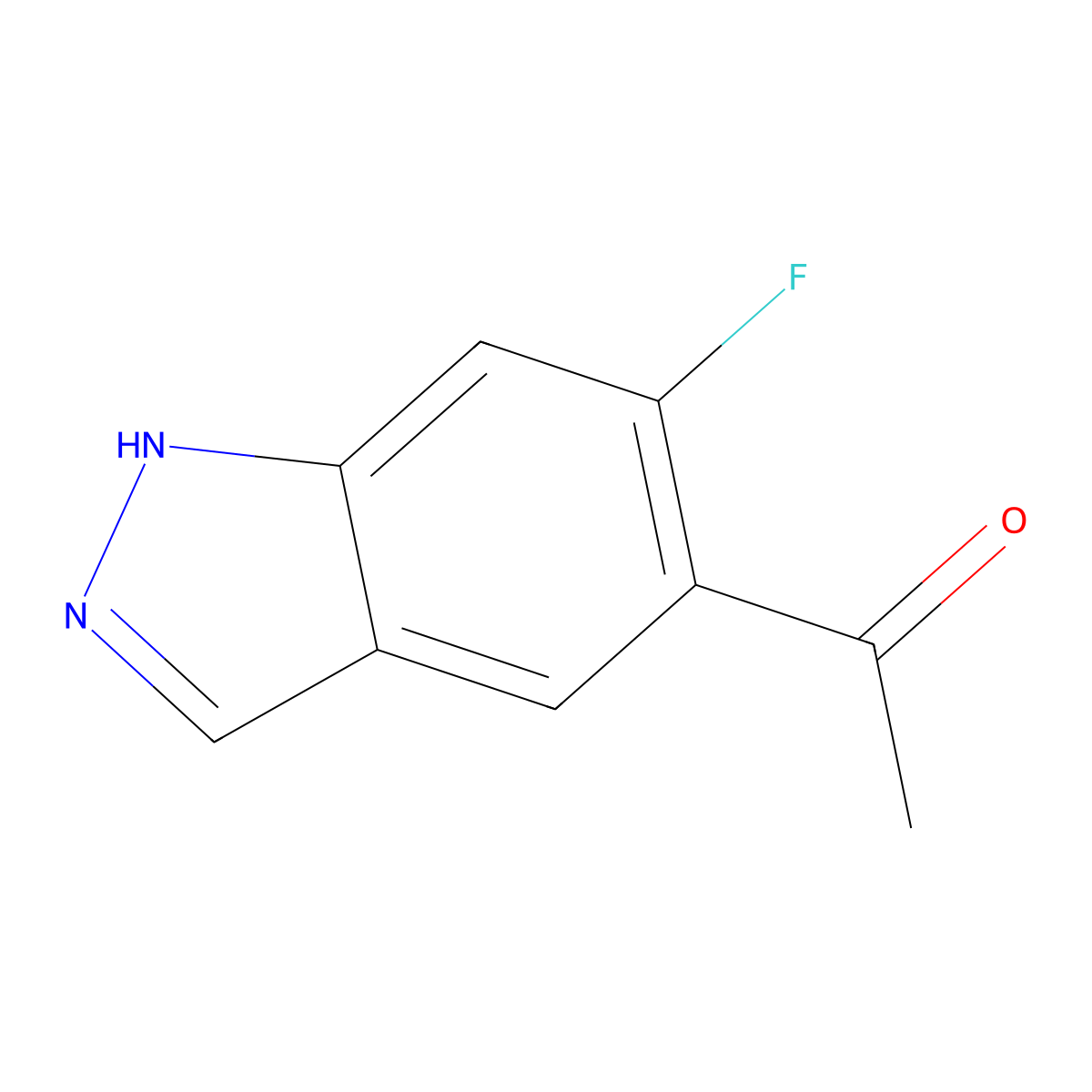 1-(6-fluoro-1H-indazol-5-yl)ethanone molecular structure, CAS 1557883-26-7