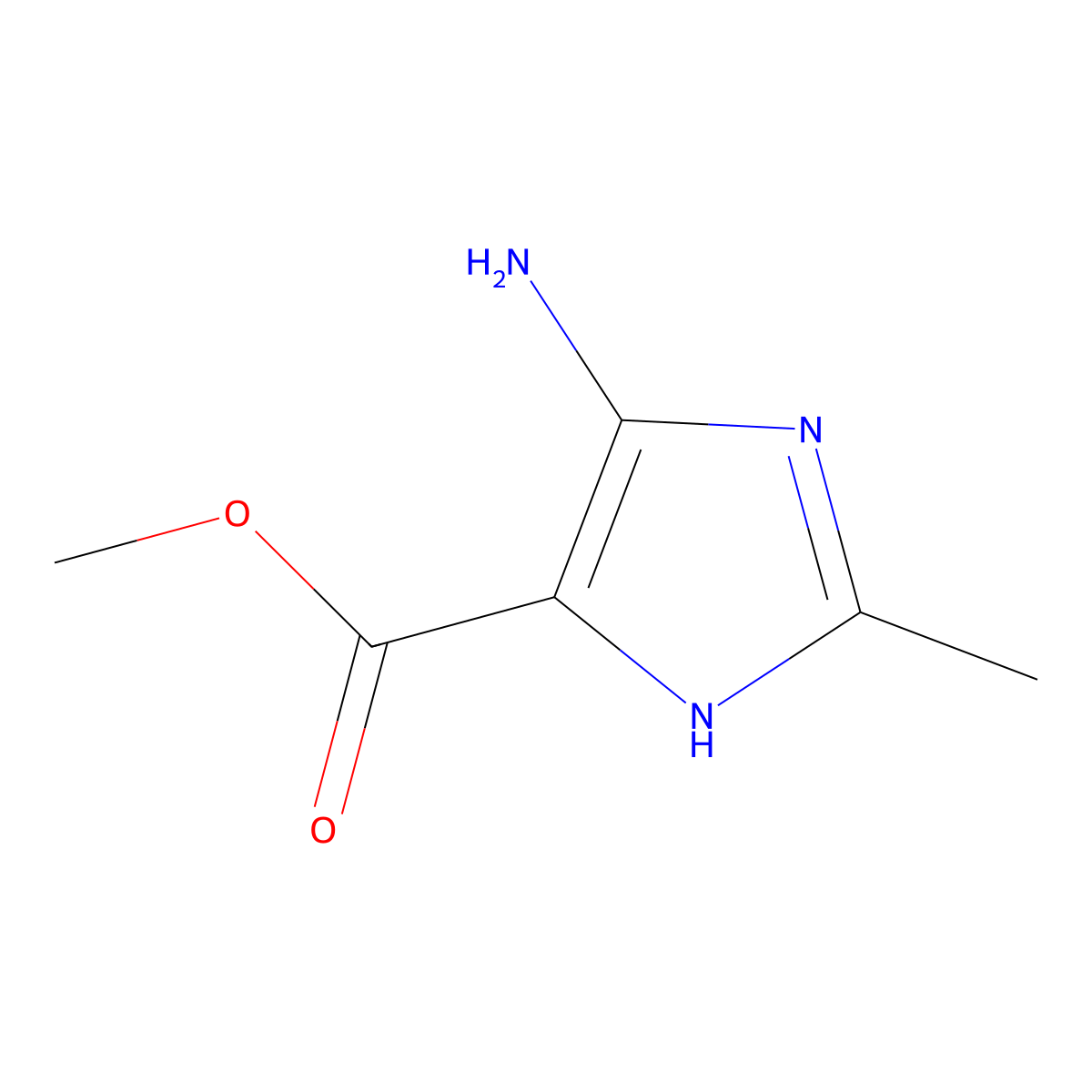 methyl 5-amino-2-methyl-1H-imidazole-4-carboxylate molecular structure, CAS 1557883-86-9