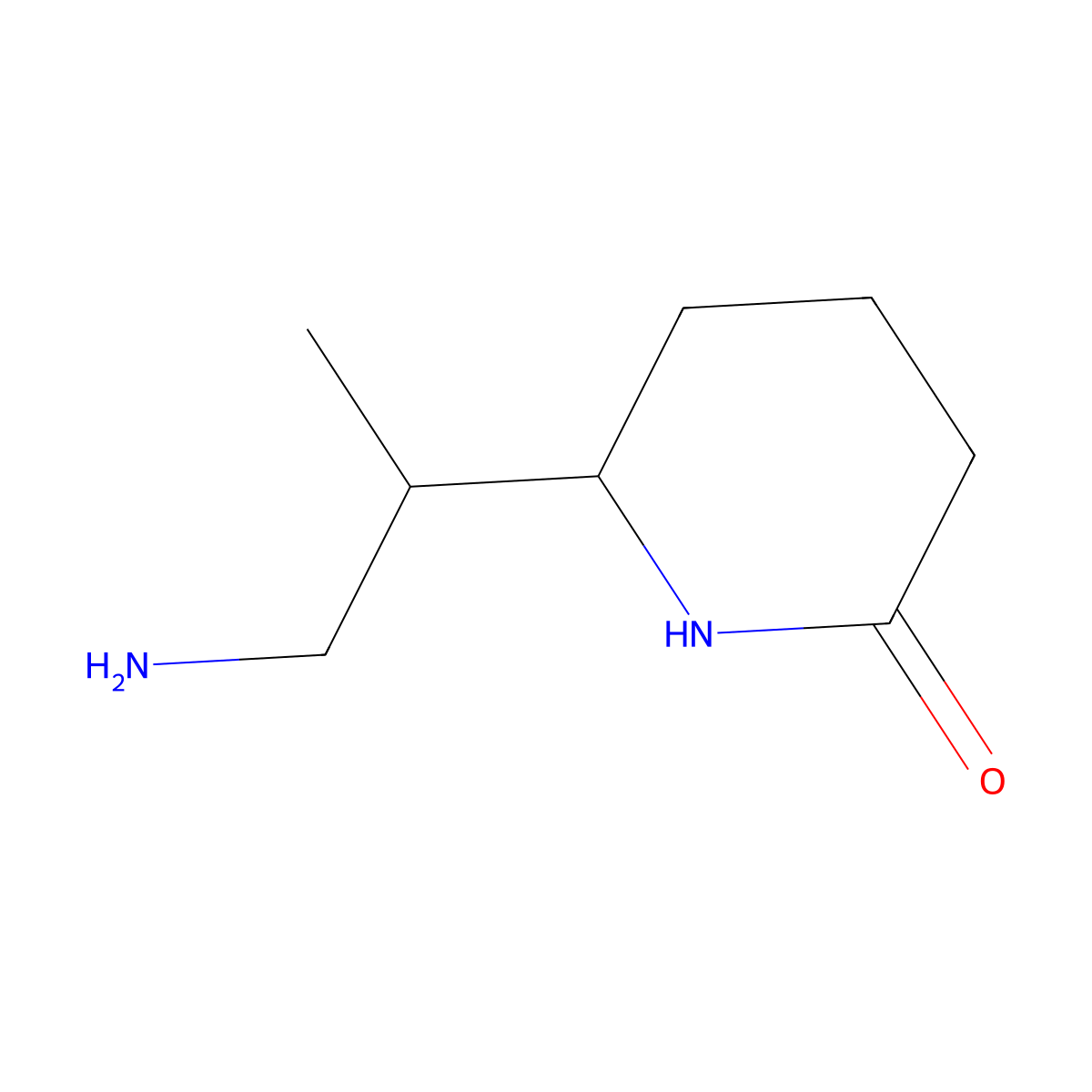 6-(1-Aminopropan-2-yl)piperidin-2-one molecular structure, CAS 1557884-20-4