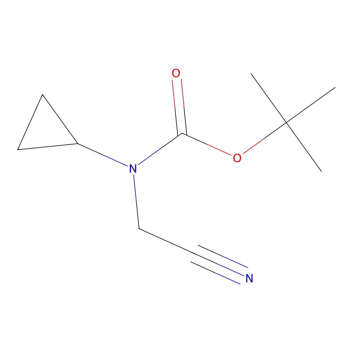 tert-butyl N-(cyanomethyl)-N-cyclopropylcarbamate molecular structure, CAS 1557886-58-4