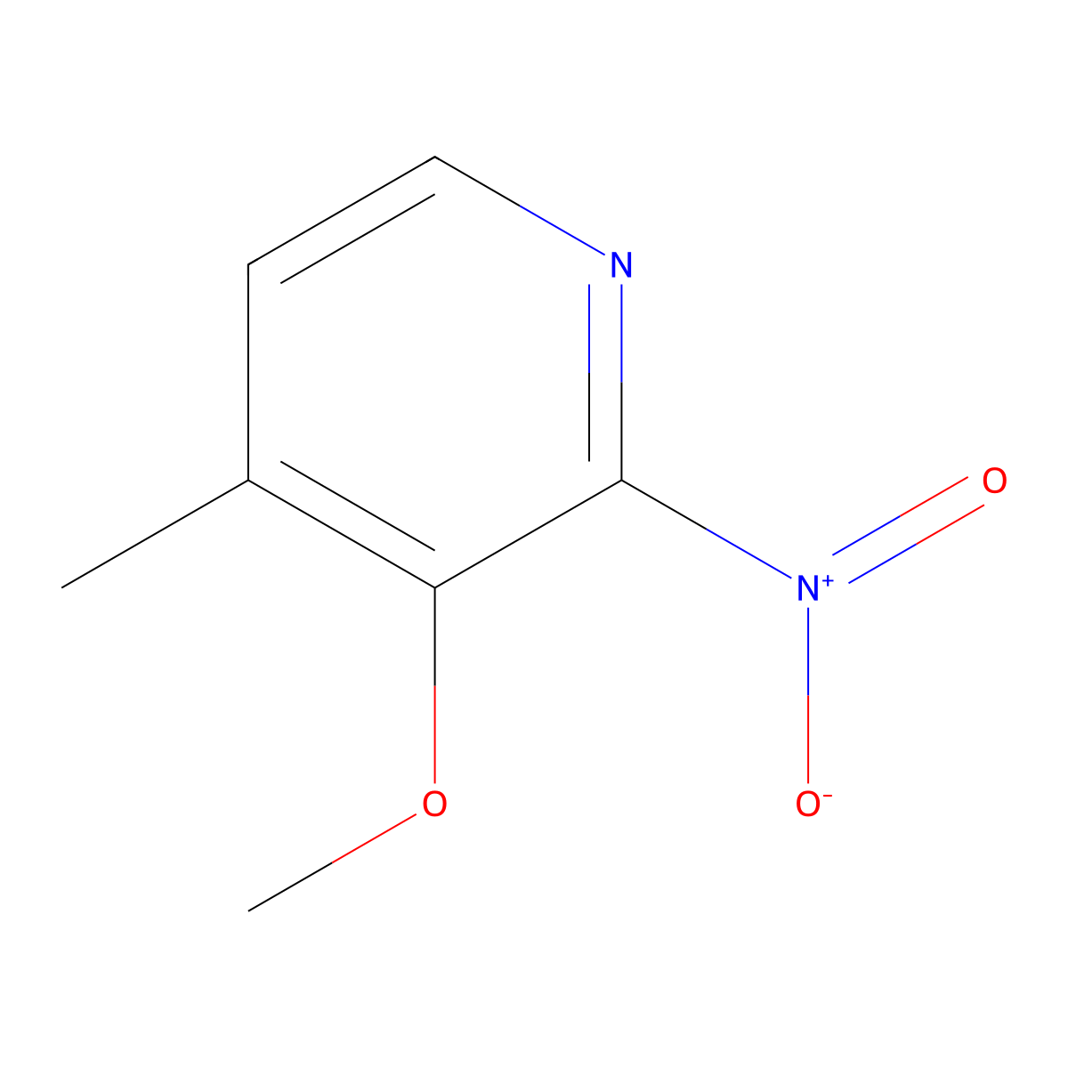 3-Methoxy-4-methyl-2-nitropyridine molecular structure, CAS 155789-92-7