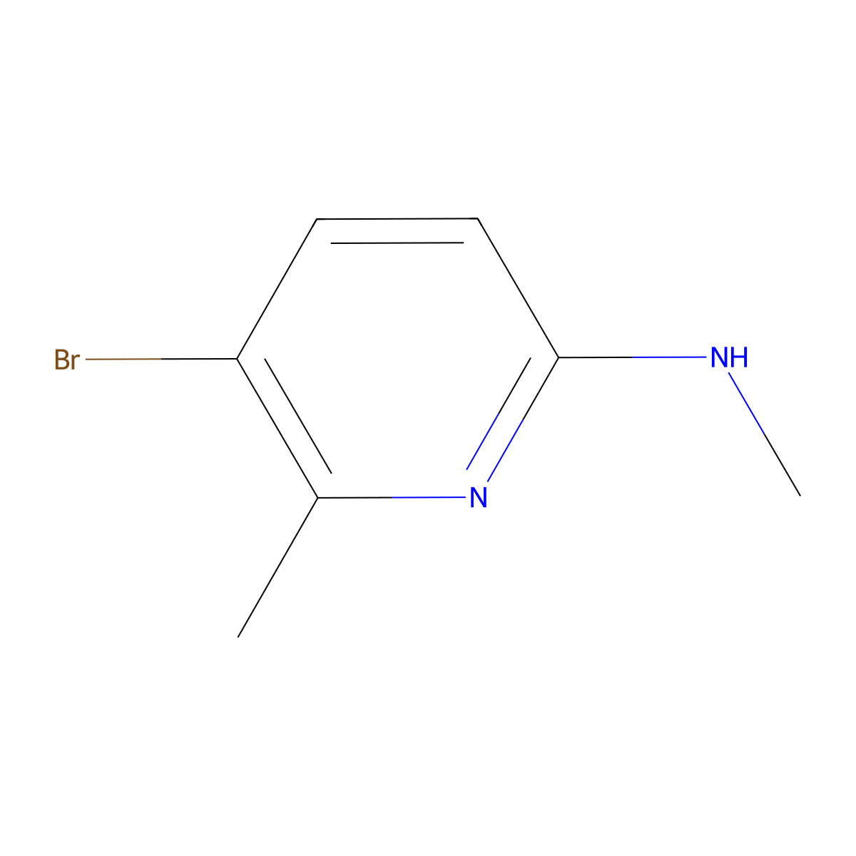 5-bromo-N,6-dimethylpyridin-2-amine molecular structure, CAS 155789-98-3