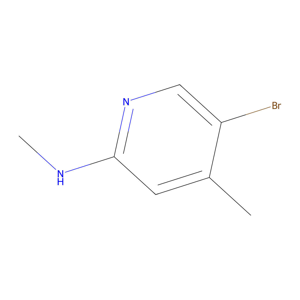 5-bromo-N,4-dimethylpyridin-2-amine molecular structure, CAS 155789-99-4