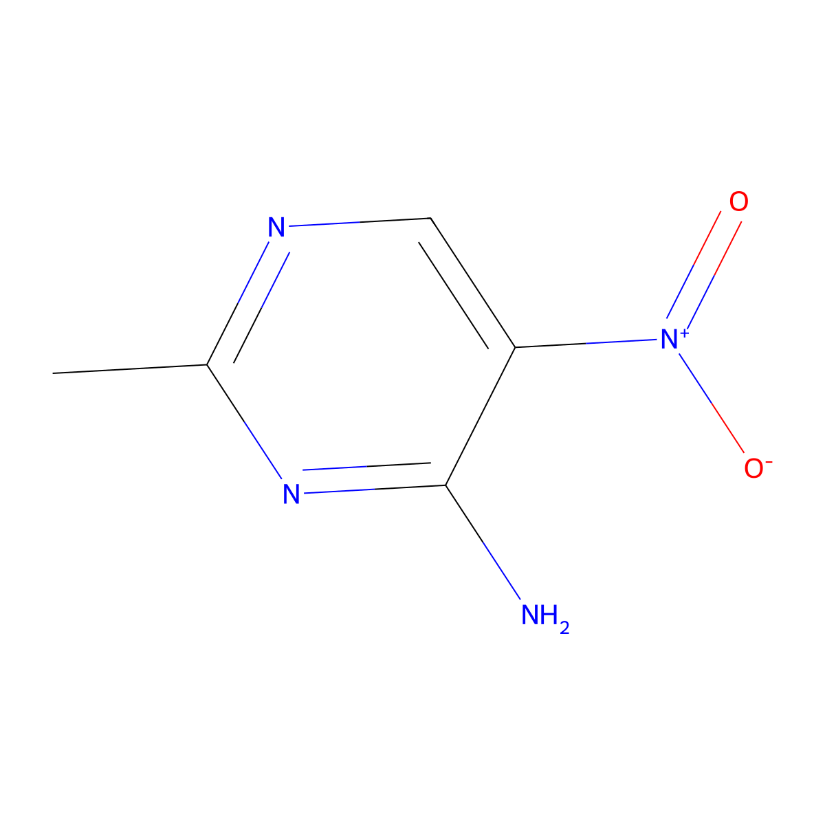 2-Methyl-5-nitro-4-pyrimidinamine molecular structure, CAS 15579-59-6