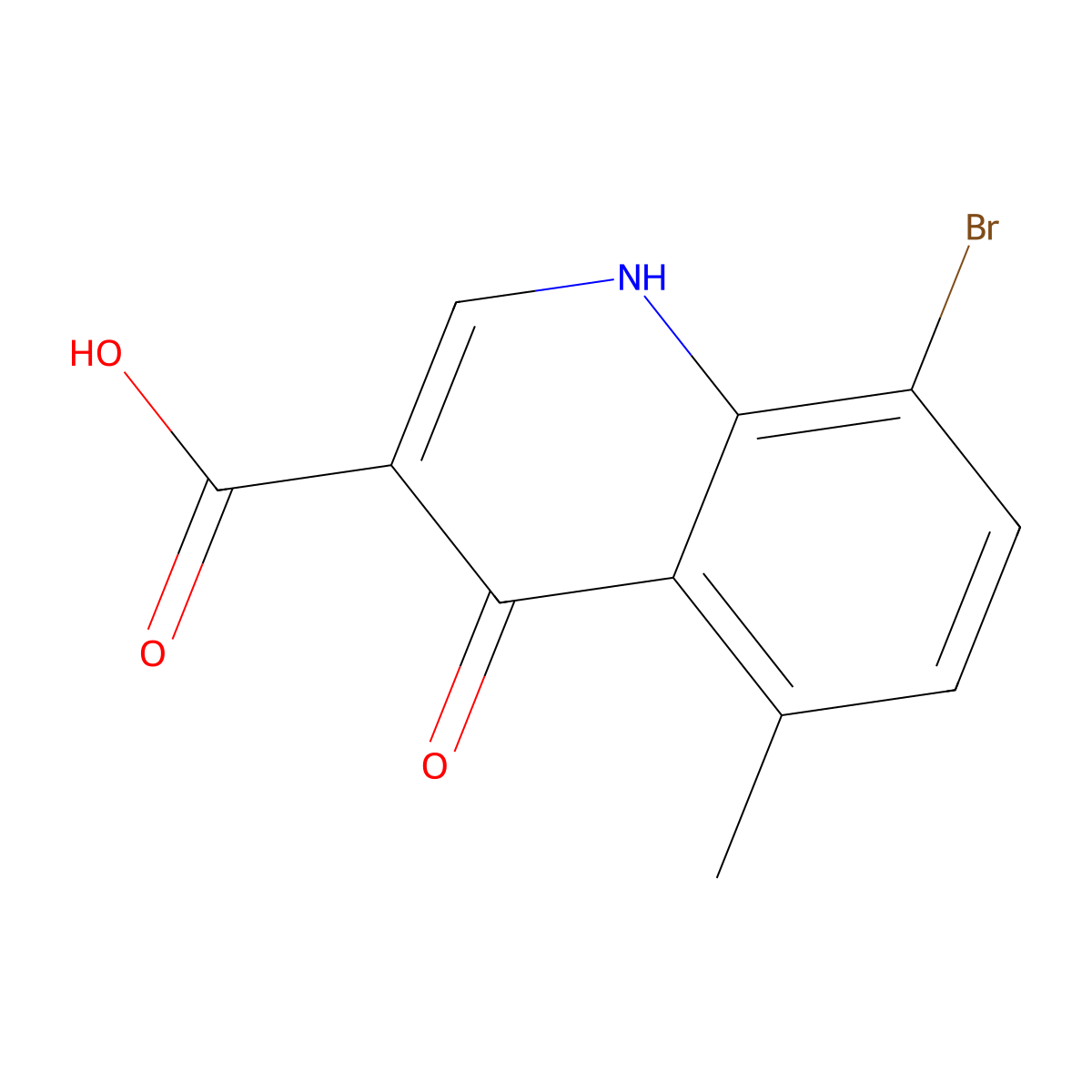 8-Bromo-5-methyl-4-oxo-1,4-dihydroquinoline-3-carboxylic acid molecular structure, CAS 1557904-21-8