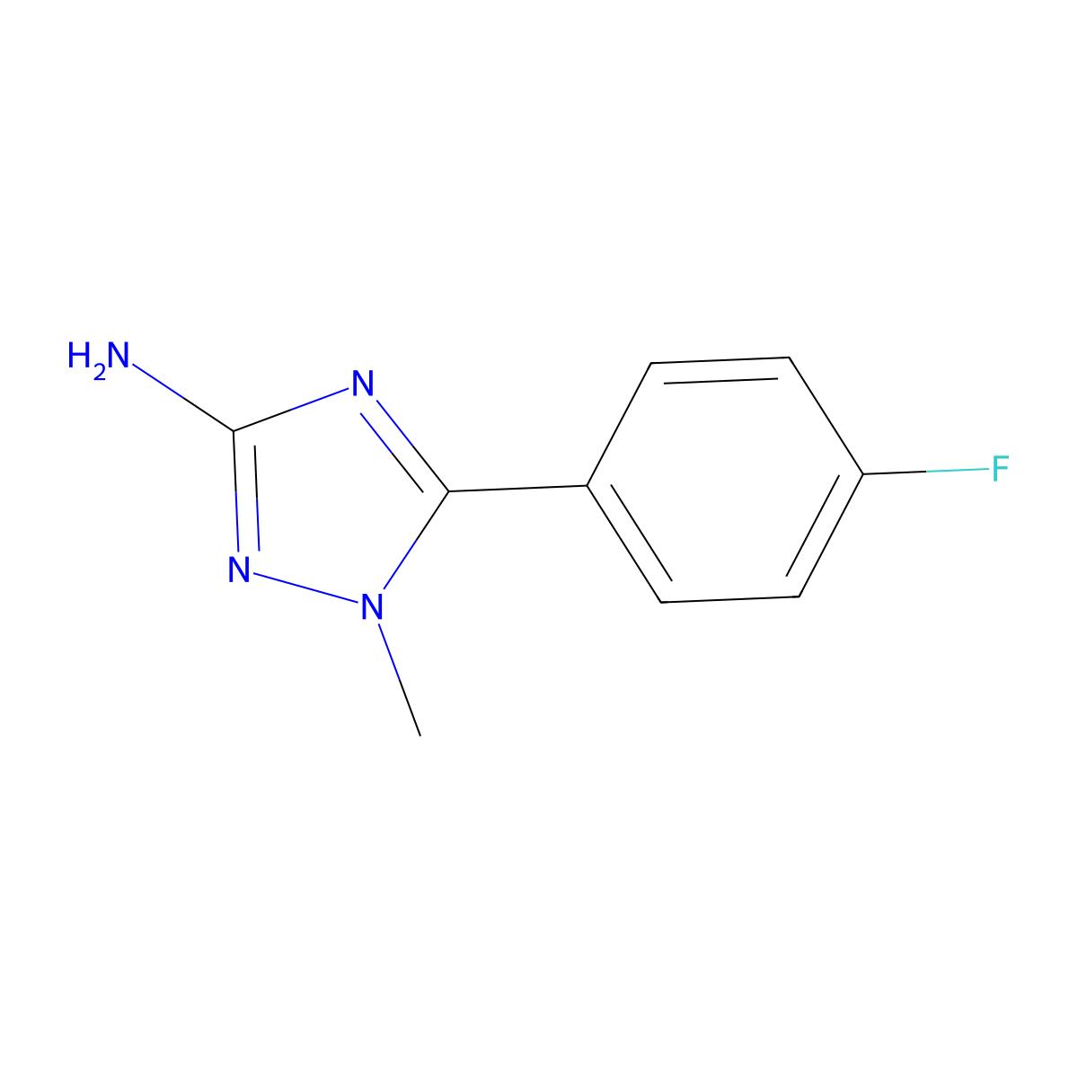 5-(4-fluorophenyl)-1-methyl-1H-1,2,4-triazol-3-amine molecular structure, CAS 1557911-03-1